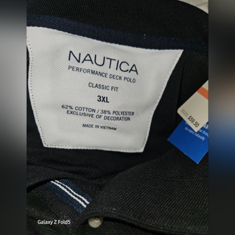 Nautica Black Deck Polo Shirt